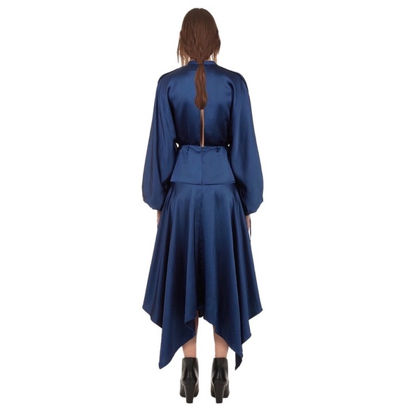 NWT!!!!! Self Portrait Navy Satin Dress - Picture 5 of 9